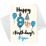 Personalised 9th Birthday Card For Daughter Son Quirky Card