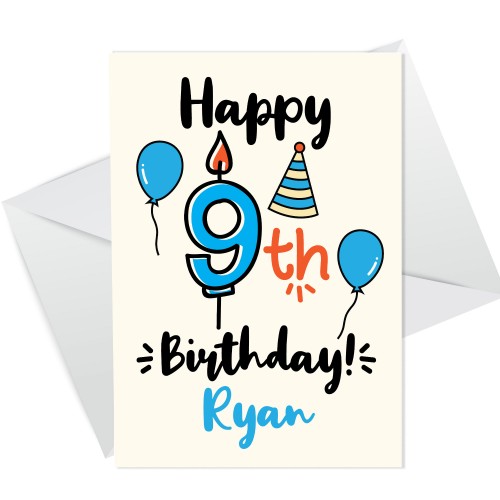 Personalised 9th Birthday Card For Daughter Son Quirky Card