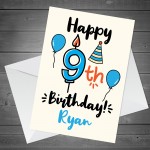 Personalised 9th Birthday Card For Daughter Son Quirky Card