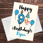 Personalised 9th Birthday Card For Daughter Son Quirky Card