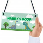 Personalised Door Sign For Boys Bedroom Nursery Dinosaur Theme