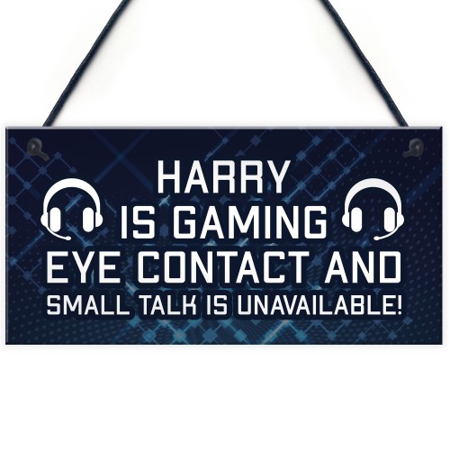 Personalised Novelty Gaming Sign Gamer Gift For Son Brother