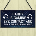 Personalised Novelty Gaming Sign Gamer Gift For Son Brother