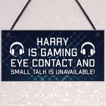 Personalised Novelty Gaming Sign Gamer Gift For Son Brother