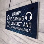 Personalised Novelty Gaming Sign Gamer Gift For Son Brother