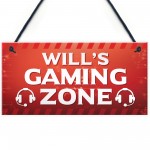 Gaming Zone Personalised Boys Bedroom Sign Novelty Gaming Sign