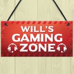 Gaming Zone Personalised Boys Bedroom Sign Novelty Gaming Sign