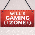 Gaming Zone Personalised Boys Bedroom Sign Novelty Gaming Sign