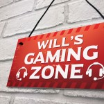 Gaming Zone Personalised Boys Bedroom Sign Novelty Gaming Sign