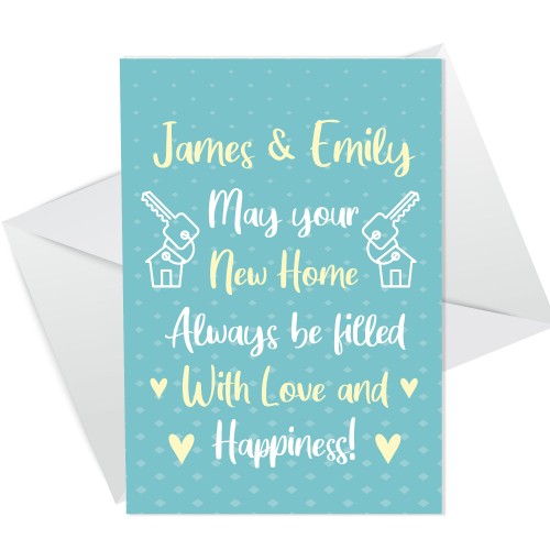 Personalised New Home Card For Couple Friend Congratulations