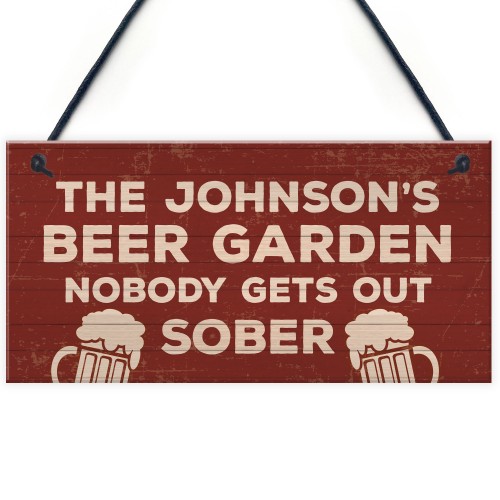 Personalised Beer Garden Home Bar Sign Novelty Bar Signs Garden