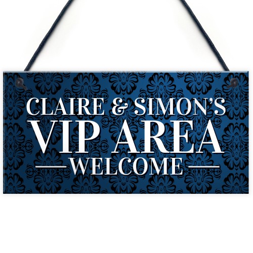 Personalised Vip Area Welcome Sign Novelty Home Bar Signs