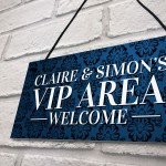 Personalised Vip Area Welcome Sign Novelty Home Bar Signs