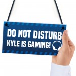 Personalised Gaming Sign Funny Hanging Door Sign