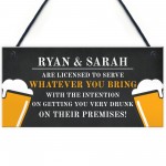 Funny Rude Personalised Bar Sign Hanging Man Cave Home Pub