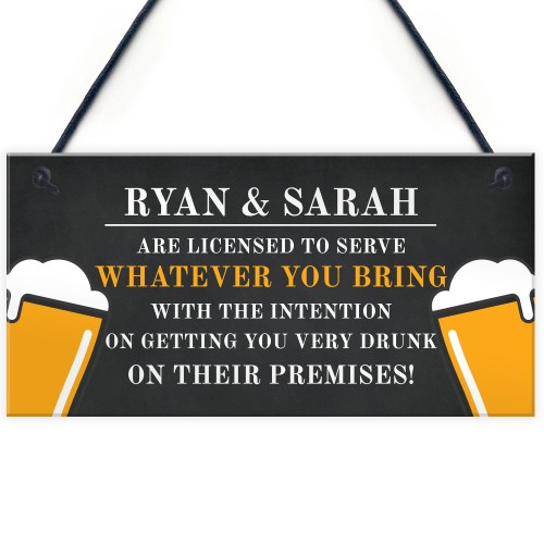 Funny Rude Personalised Bar Sign Hanging Man Cave Home Pub