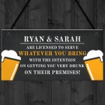 Funny Rude Personalised Bar Sign Hanging Man Cave Home Pub