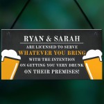 Funny Rude Personalised Bar Sign Hanging Man Cave Home Pub