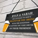 Funny Rude Personalised Bar Sign Hanging Man Cave Home Pub