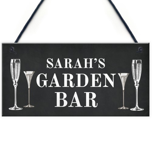 Garden Bar Sign Shabby Personalised Home Bar Garden Sign