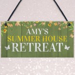 Summer House Personalised Home Sign Gifts Hanging Garden Sign