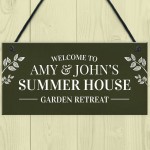 Personalised Summer House Garden Hanging Garden Shed Sign