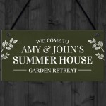 Personalised Summer House Garden Hanging Garden Shed Sign