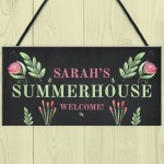 Personalised Summer House Floral Sign Novelty Garden Shed Signs