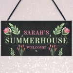 Personalised Summer House Floral Sign Novelty Garden Shed Signs