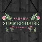 Personalised Summer House Floral Sign Novelty Garden Shed Signs