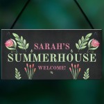 Personalised Summer House Floral Sign Novelty Garden Shed Signs