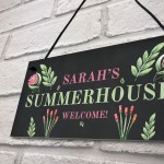 Personalised Summer House Floral Sign Novelty Garden Shed Signs