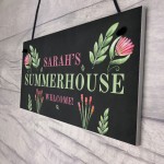 Personalised Summer House Floral Sign Novelty Garden Shed Signs