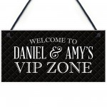 VIP ZONE Sign Personalised Hanging Garden Home Bar Pub Sign