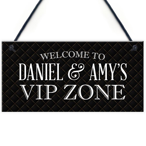 VIP ZONE Sign Personalised Hanging Garden Home Bar Pub Sign