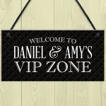 VIP ZONE Sign Personalised Hanging Garden Home Bar Pub Sign