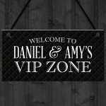 VIP ZONE Sign Personalised Hanging Garden Home Bar Pub Sign