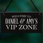 VIP ZONE Sign Personalised Hanging Garden Home Bar Pub Sign