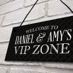 VIP ZONE Sign Personalised Hanging Garden Home Bar Pub Sign