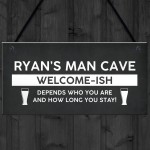 Funny Man Cave Sign Personalised Welcome Sign For Man Cave Gift