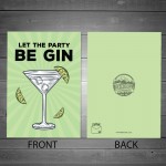 Gin Birthday Card For Women Funny Birthday Card For Her Friend