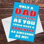 Novelty Fathers Day Card From Daughter Funny Cheeky Dad Card