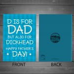 Rude Humour Fathers Day Card Funny Cheeky Fathers Day Card