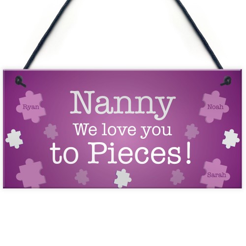 NANNY Gift For Birthday Personalised Plaque Grandparent Gift