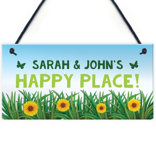 Personalised Garden Signs And Plaque HAPPY PLACE Summerhouse