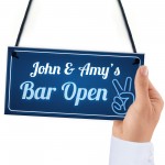 Funny Bar Open Sign Man Cave Home Bar Shed Sign Personalised