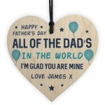 Thank You Gift For Dad On Fathers Day Personalised Wood Heart