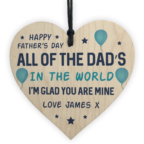 Thank You Gift For Dad On Fathers Day Personalised Wood Heart