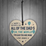 Thank You Gift For Dad On Fathers Day Personalised Wood Heart