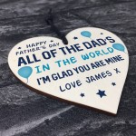 Thank You Gift For Dad On Fathers Day Personalised Wood Heart